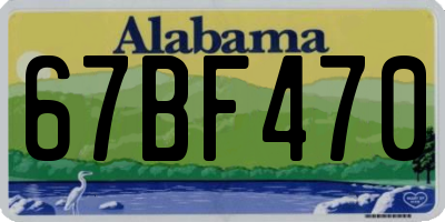 AL license plate 67BF470