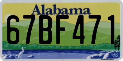 AL license plate 67BF471