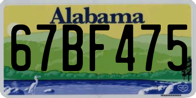 AL license plate 67BF475