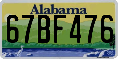 AL license plate 67BF476
