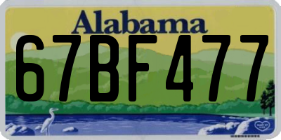 AL license plate 67BF477