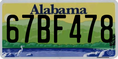 AL license plate 67BF478