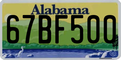 AL license plate 67BF500