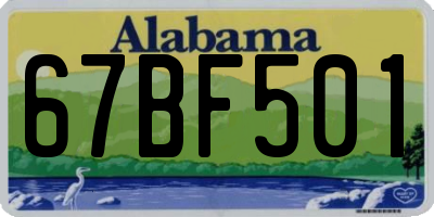 AL license plate 67BF501