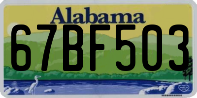 AL license plate 67BF503