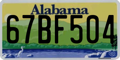 AL license plate 67BF504