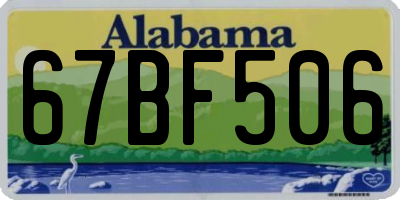 AL license plate 67BF506