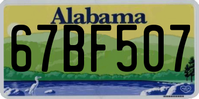 AL license plate 67BF507