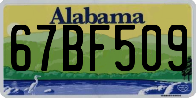 AL license plate 67BF509
