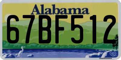 AL license plate 67BF512