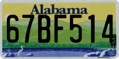 AL license plate 67BF514