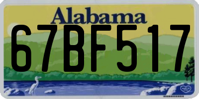 AL license plate 67BF517