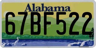 AL license plate 67BF522