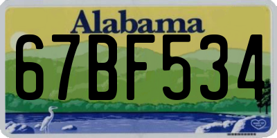 AL license plate 67BF534