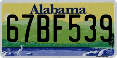 AL license plate 67BF539