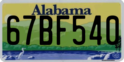 AL license plate 67BF540