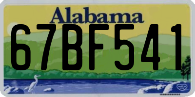 AL license plate 67BF541