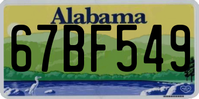 AL license plate 67BF549