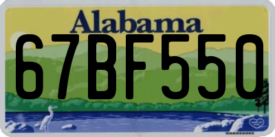 AL license plate 67BF550
