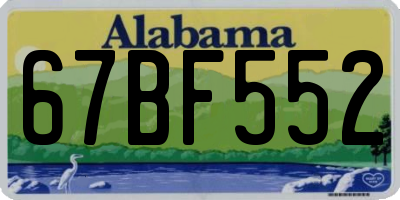 AL license plate 67BF552