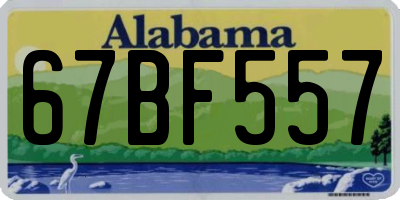 AL license plate 67BF557