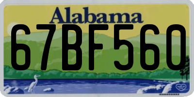 AL license plate 67BF560