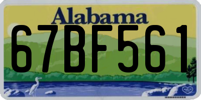 AL license plate 67BF561