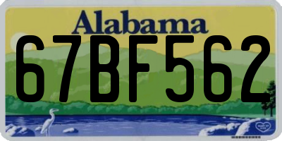 AL license plate 67BF562
