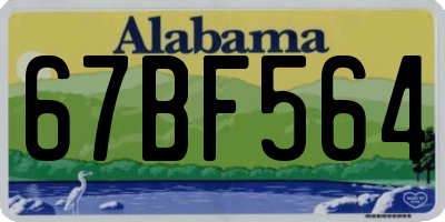 AL license plate 67BF564
