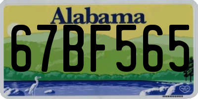 AL license plate 67BF565