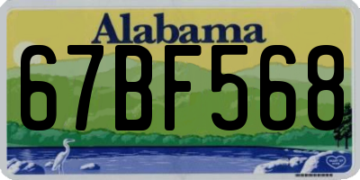 AL license plate 67BF568