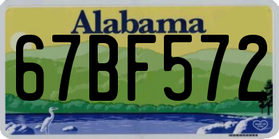 AL license plate 67BF572
