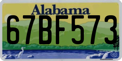 AL license plate 67BF573