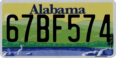 AL license plate 67BF574