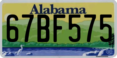 AL license plate 67BF575