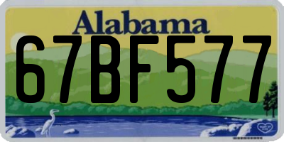AL license plate 67BF577
