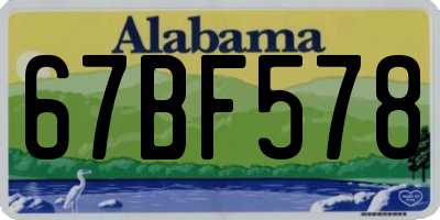 AL license plate 67BF578