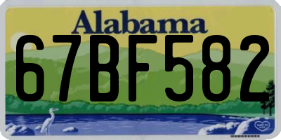 AL license plate 67BF582