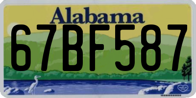 AL license plate 67BF587