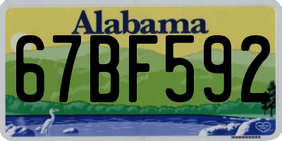 AL license plate 67BF592