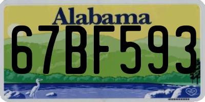 AL license plate 67BF593