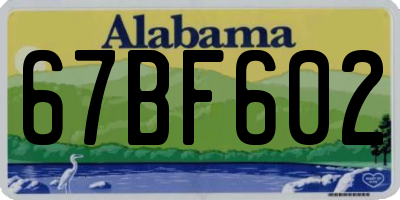 AL license plate 67BF602