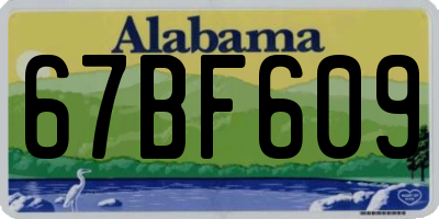 AL license plate 67BF609
