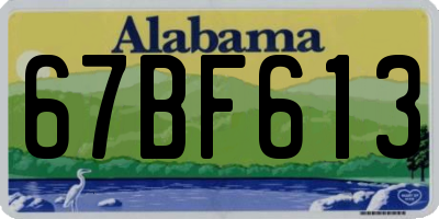 AL license plate 67BF613