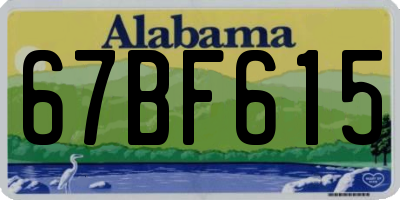 AL license plate 67BF615
