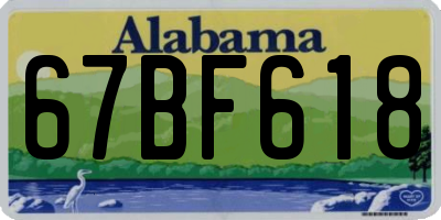 AL license plate 67BF618