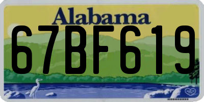 AL license plate 67BF619