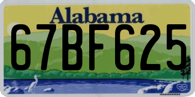 AL license plate 67BF625