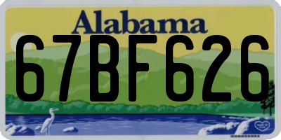 AL license plate 67BF626