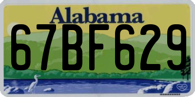 AL license plate 67BF629